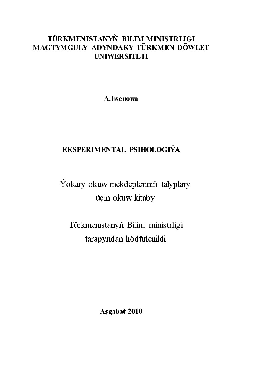EKSPERIMENTAL PSIHOLOGIÝA