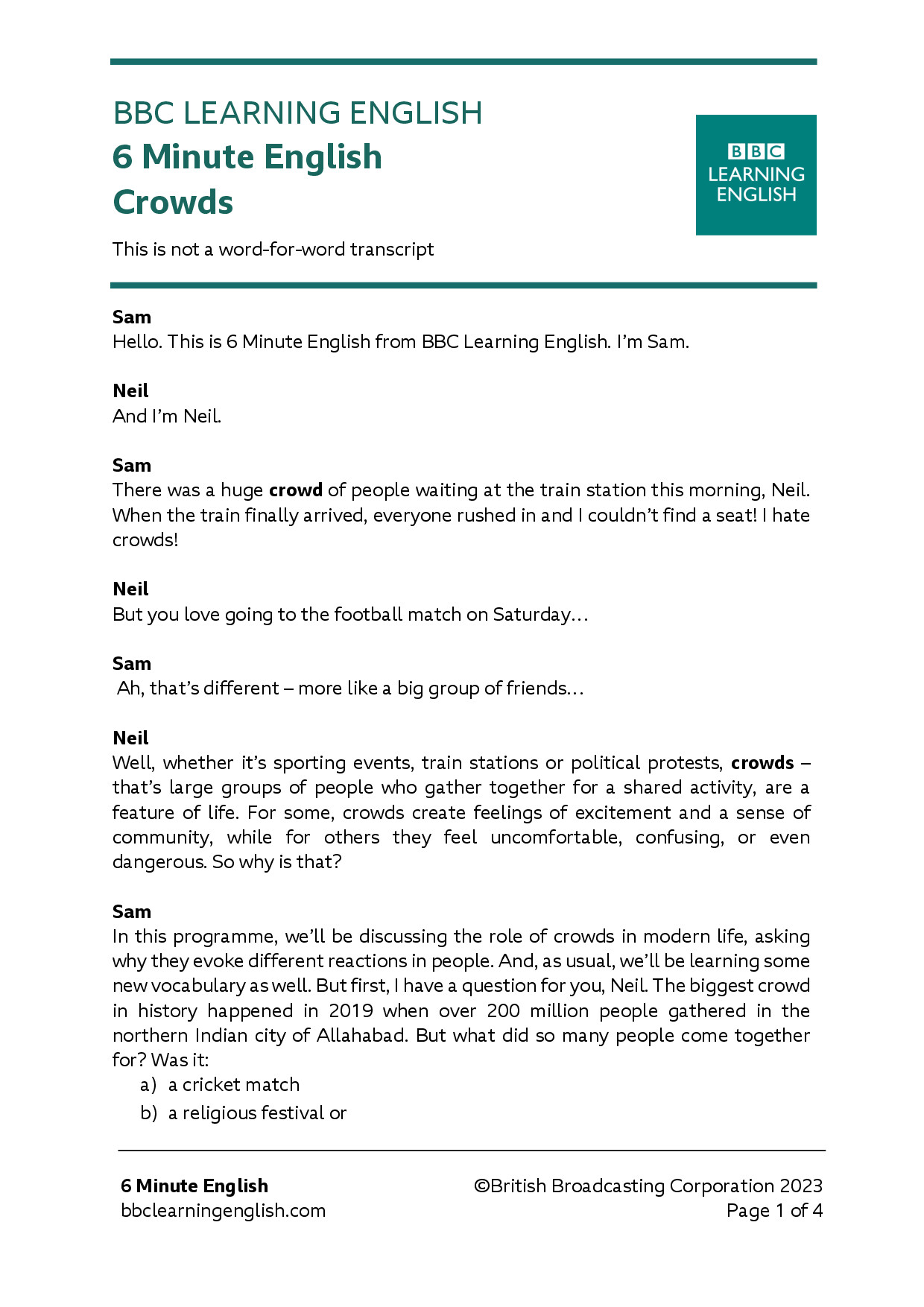 CROWDS