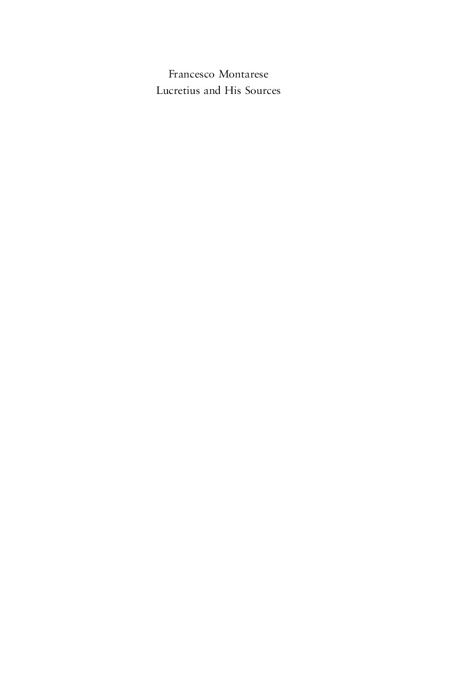 LUCRETIUS   BY FRANCESCO MONTARESE