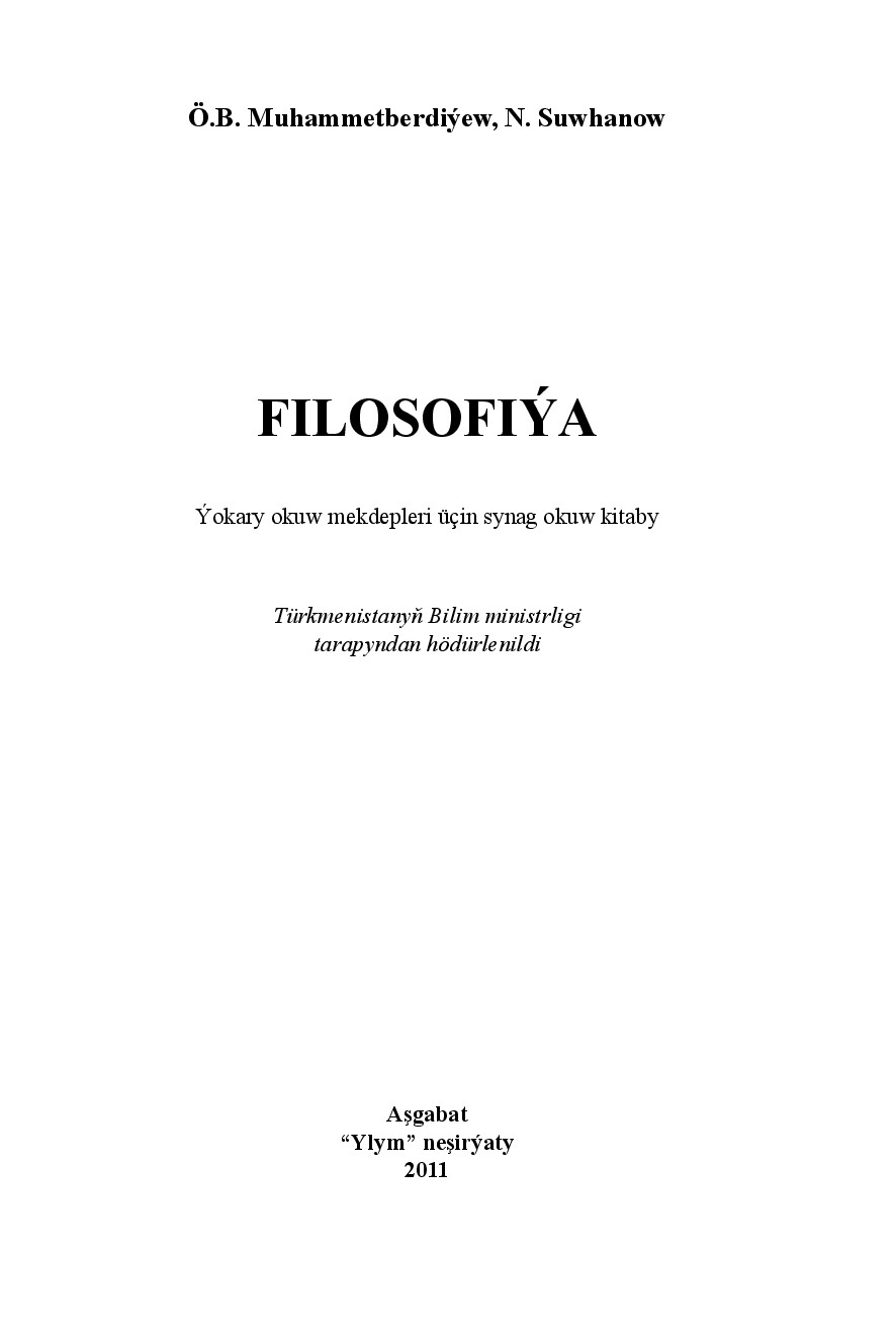 MuhammetberdiýEw ö~FilosofiýA