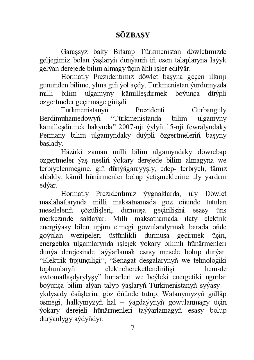 AWTOMATIZIRLENEN ELEKTRIK HEREKETE GETIRIJI
