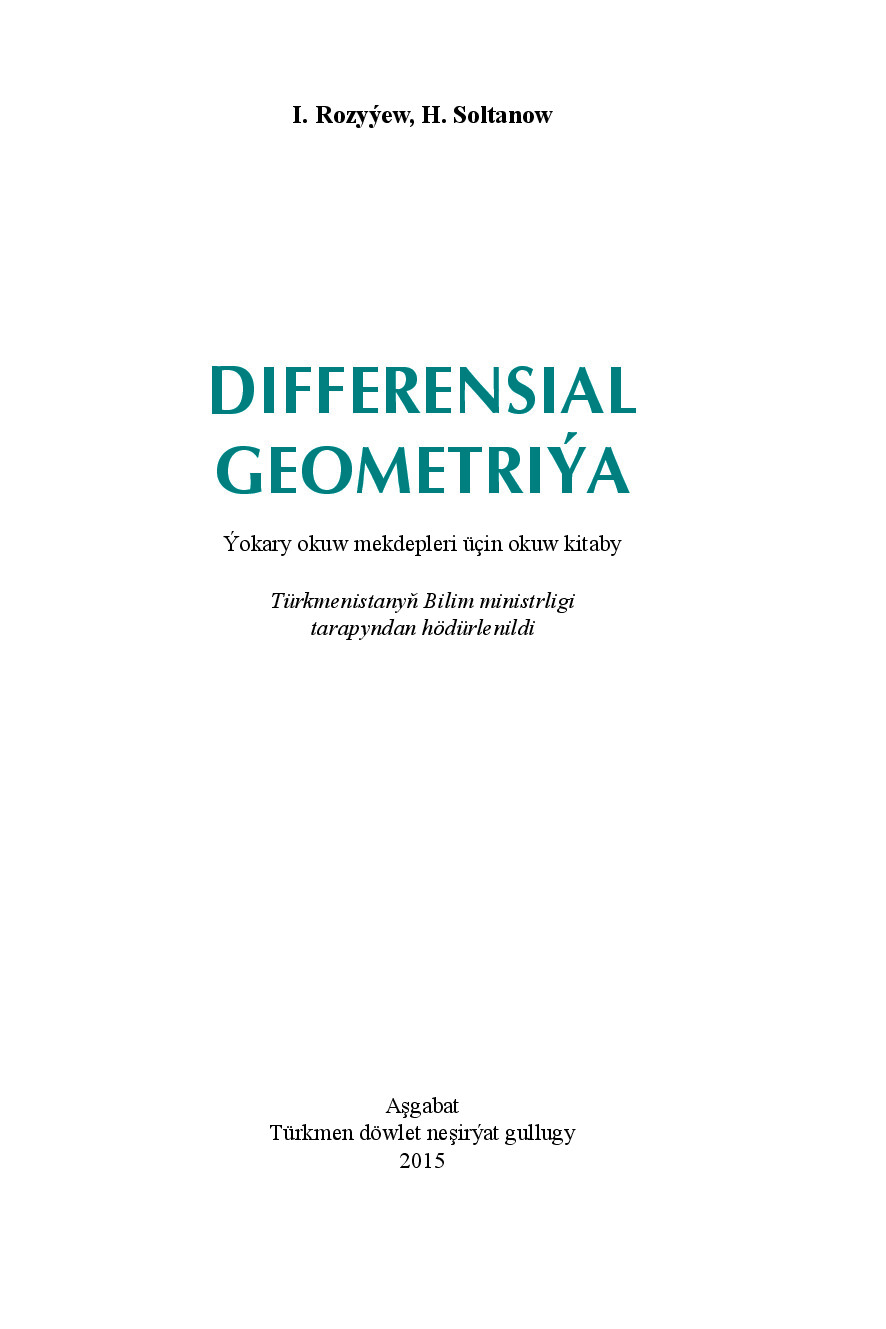DIFFERENSIAL GEOMETRIÝA