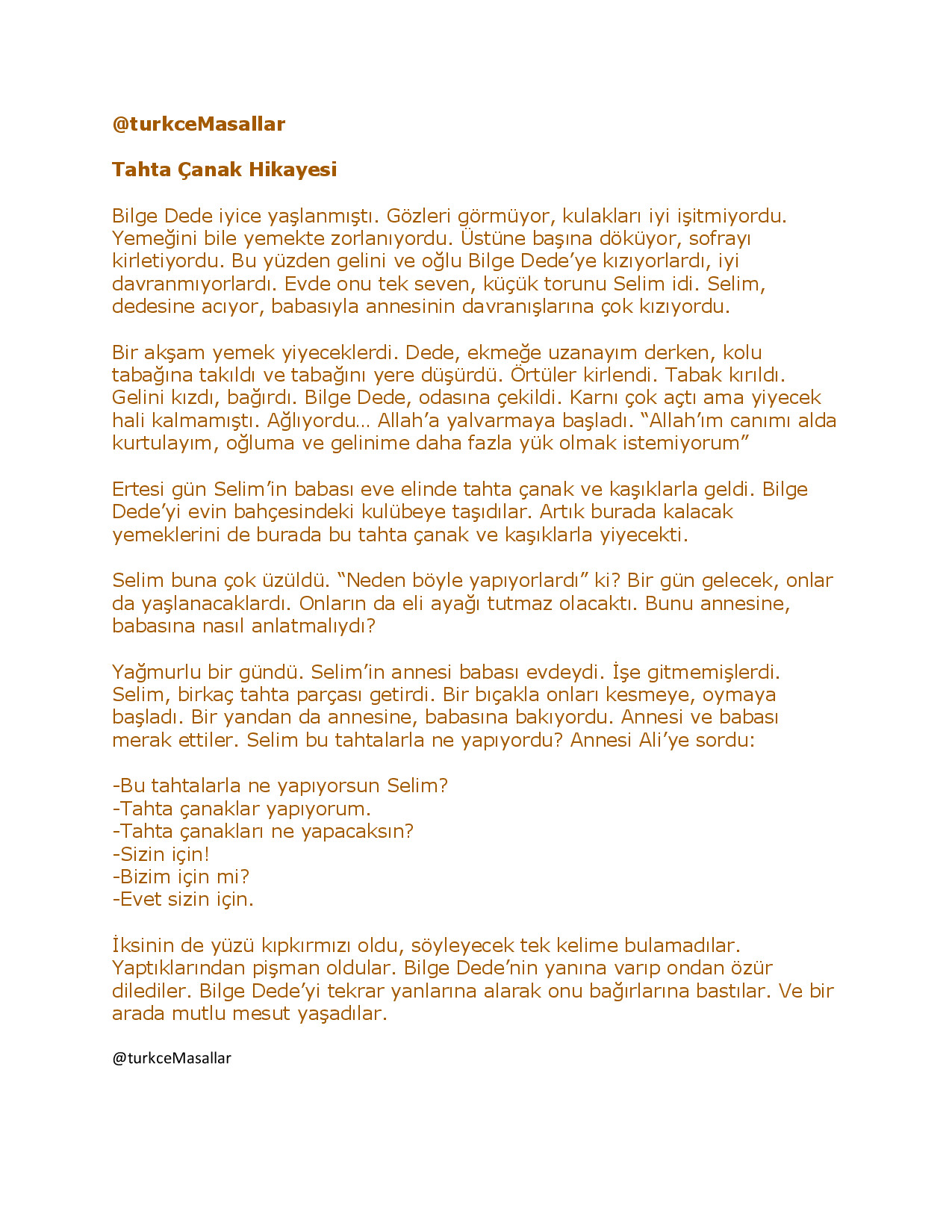 TAHTA ÇANAK HIKAYESI