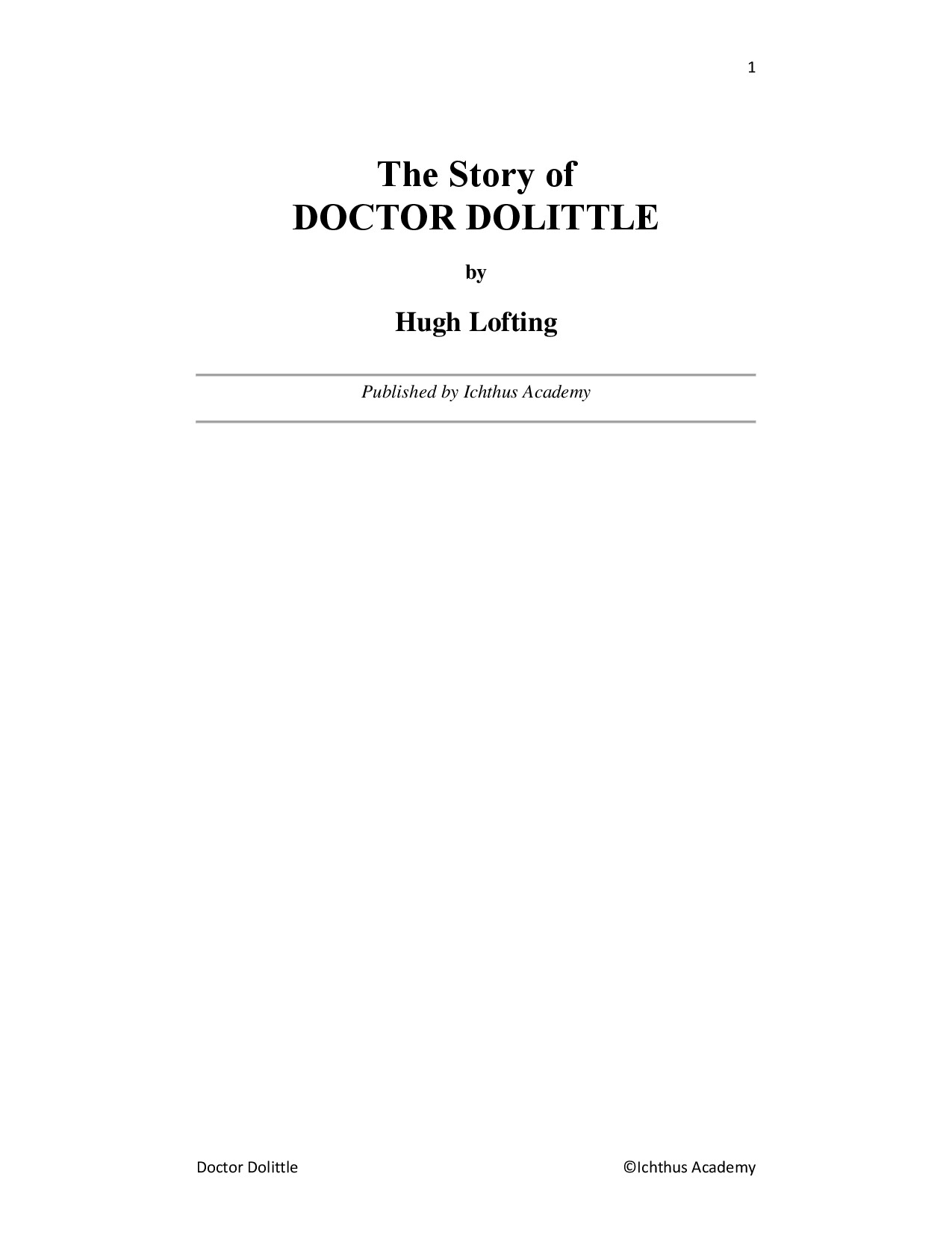 THE STORY OF DOCTOR DOLITTLE BOOK PDF HTTPSLEARNENGLISH NEW.COM