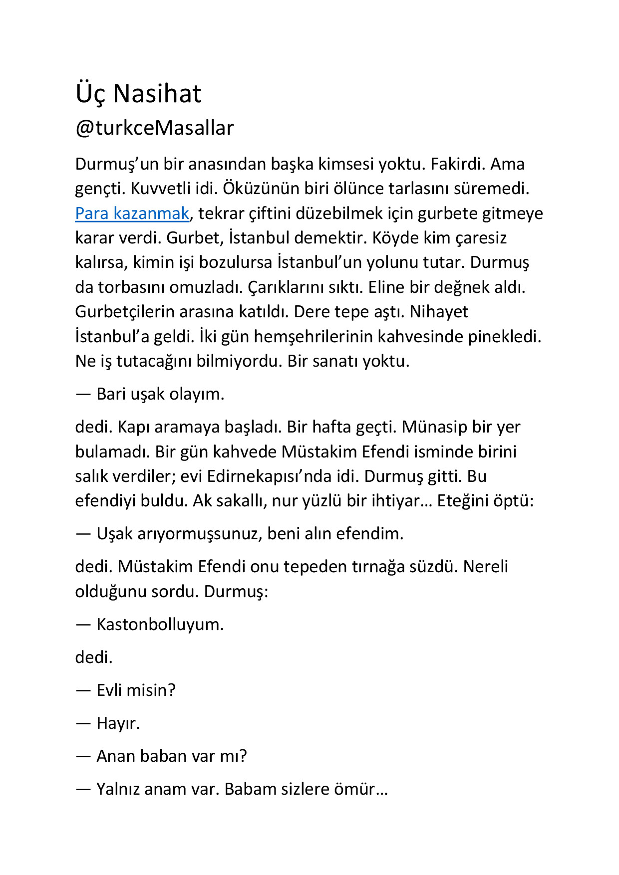 ÜÇ NASIHAT