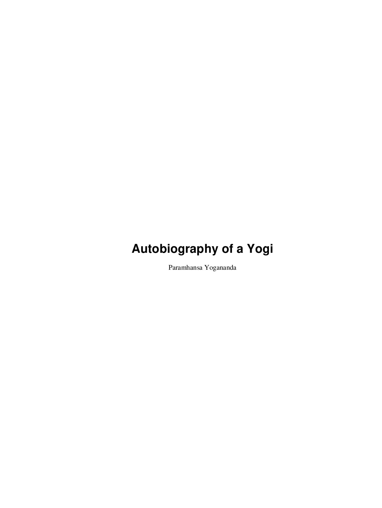THE AUTOBIOGRAPHY OF YOGI