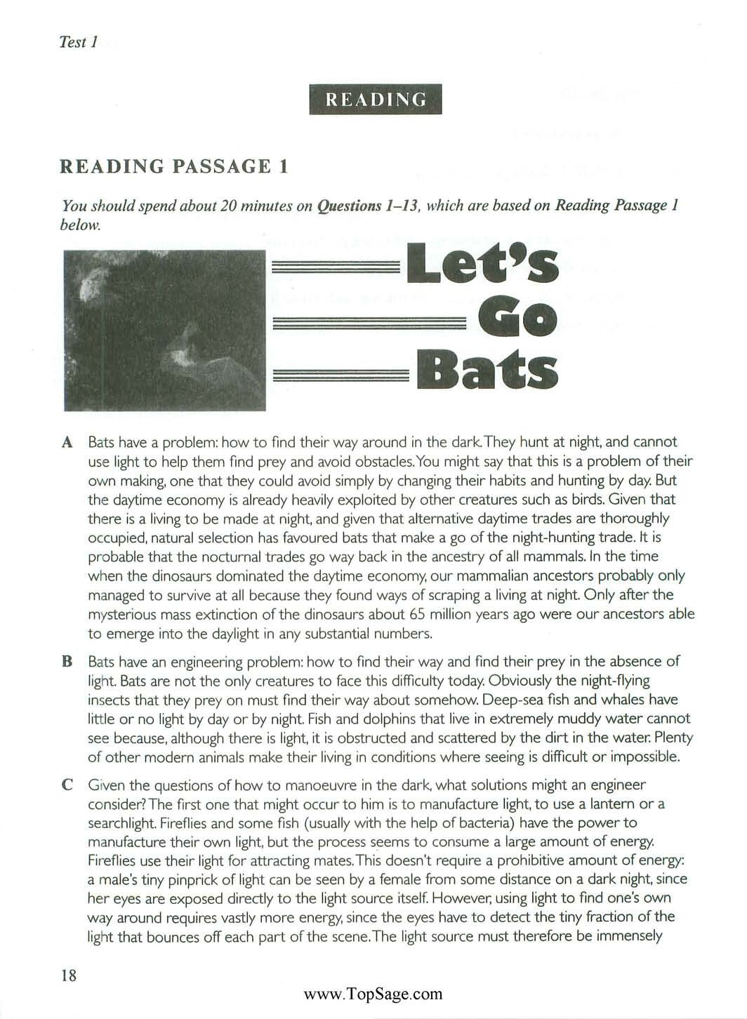 ACADEMIC IELTS READING TEST 1 WITH ANSWERS