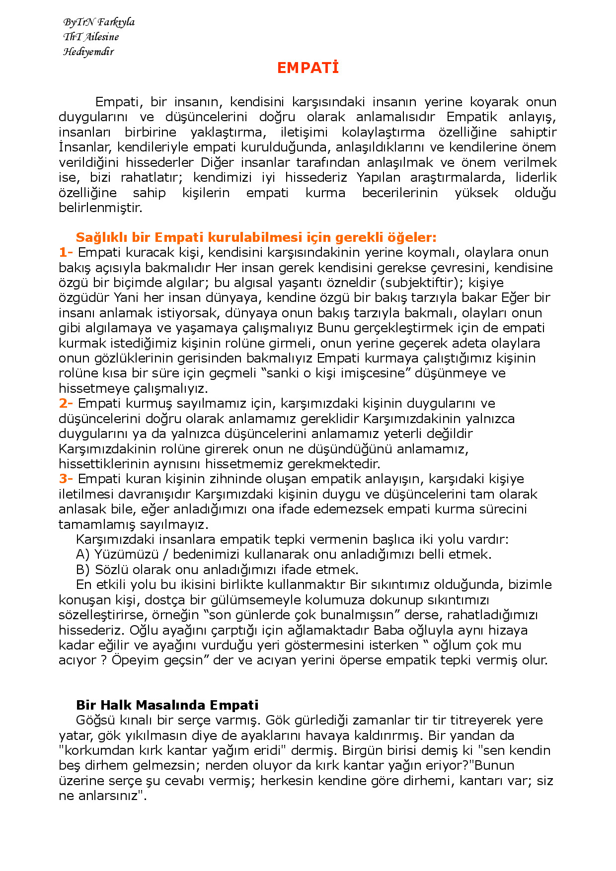 EMPATI KURMA TEKNIKLERI