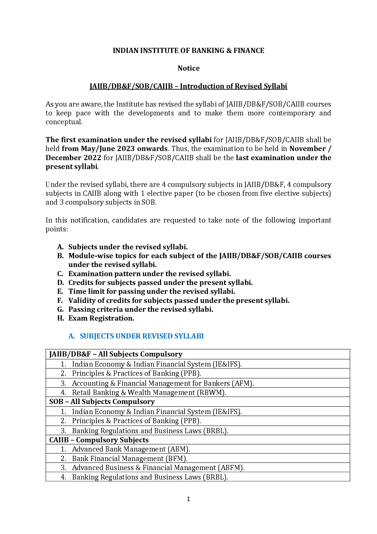 JAIIB CAIIB REVISED SYLLABUS   WEB NOTICE