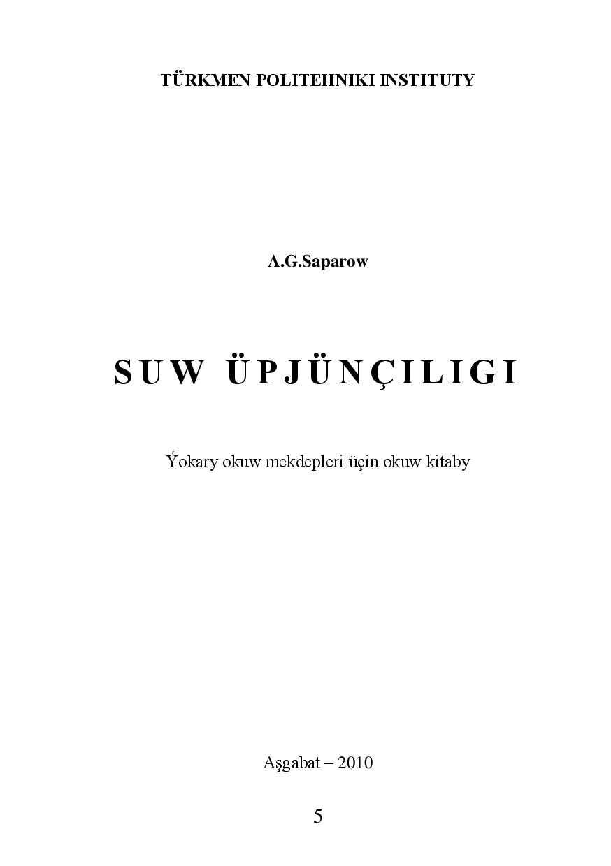 SAPAROW A SUW ÜPJÜNÇILIGI 2010`TPI