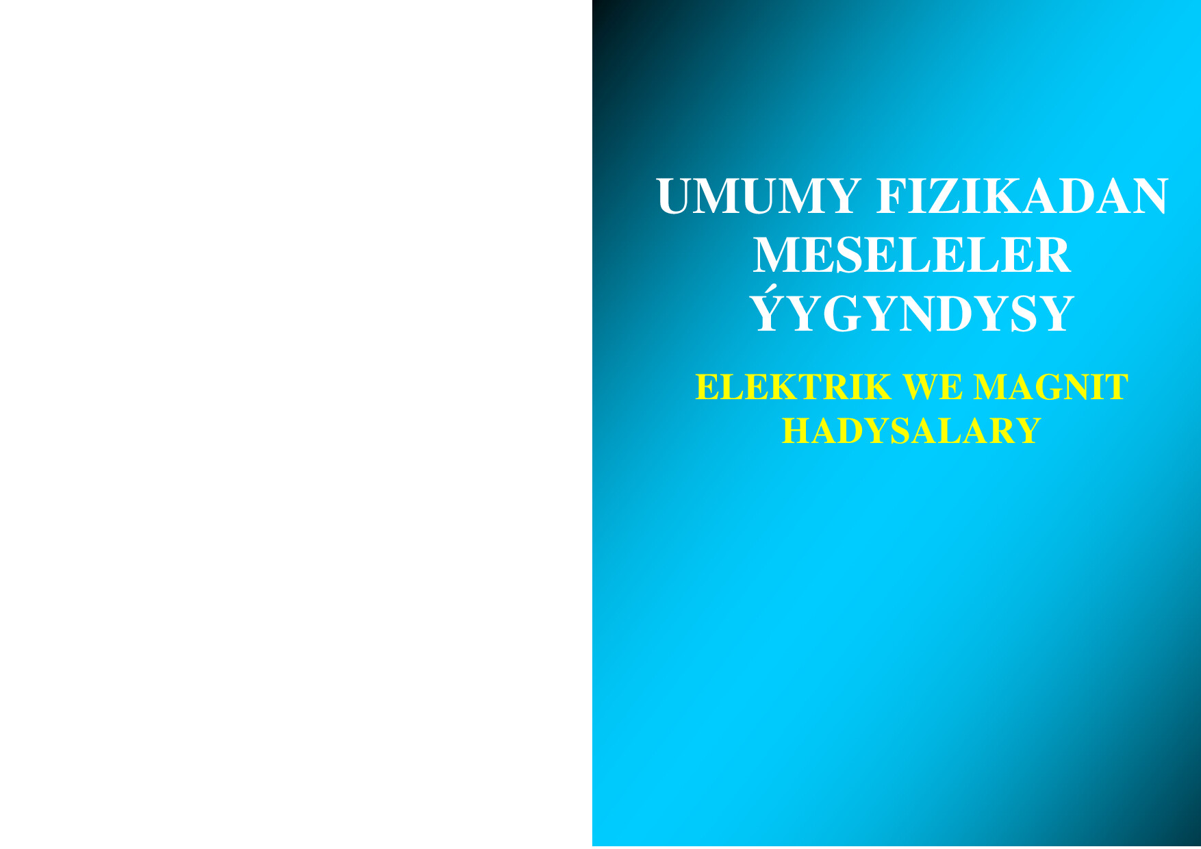 UMUMY FIZIKADAN MESELELER ÝYGYNDYSY (ELEKTRIK WE MAGNIT HADYSALARY)