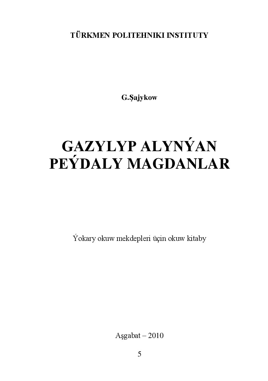 AJYKOW G GAZYLYP ALYNÝAN PEÝDALY MAGDANLAR 2010`TPI