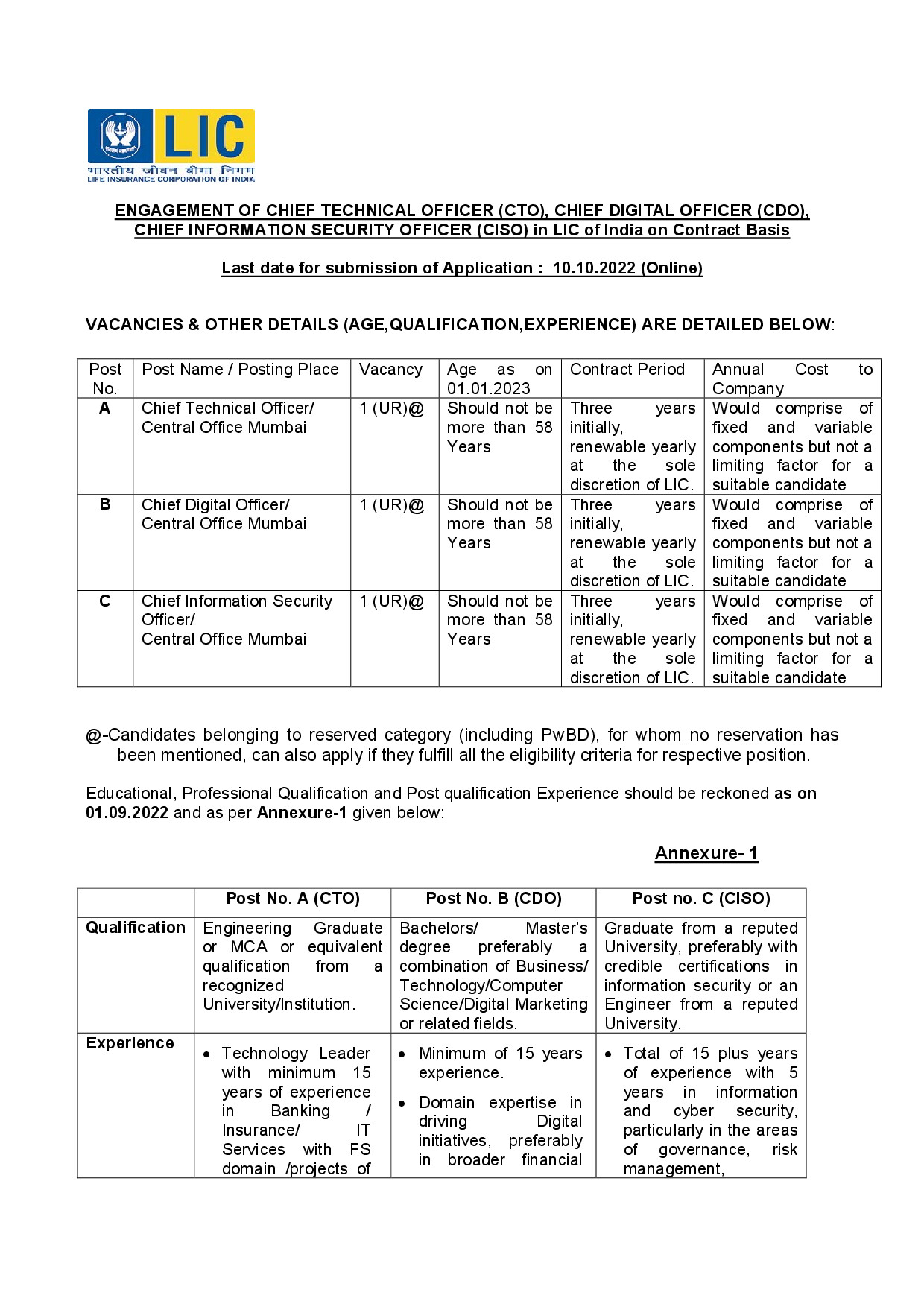 LIC RECRUITMENT 2022 NOTIFICATION PDF