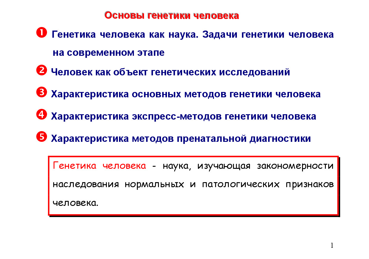 О ОС СНОВЫ ГГГЕНЕТТТИКККИ ЧЕЛОВЕКККА