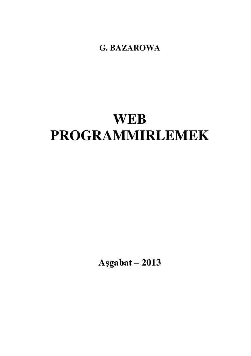WEB PROGRAMMIRLEMEK