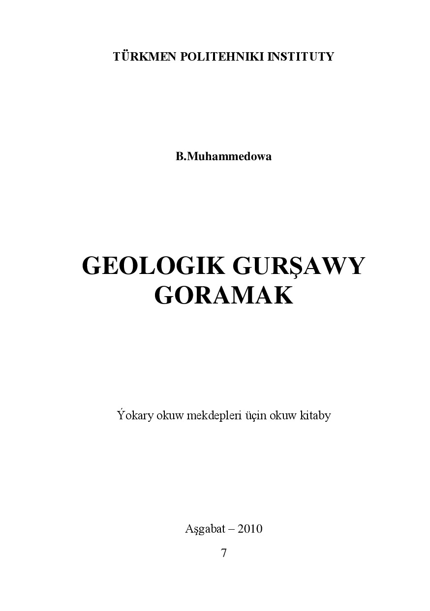 GEOLOGIK GURŞAWY GORAMAK