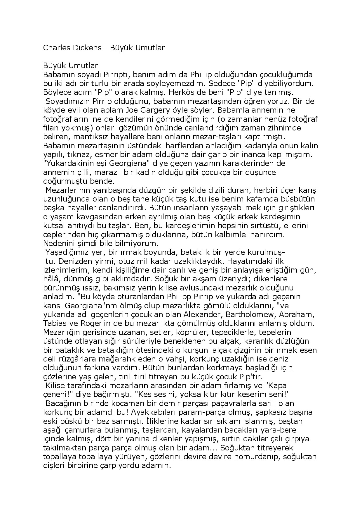 CHARLES DICKENS   BUYUK UMUTLAR