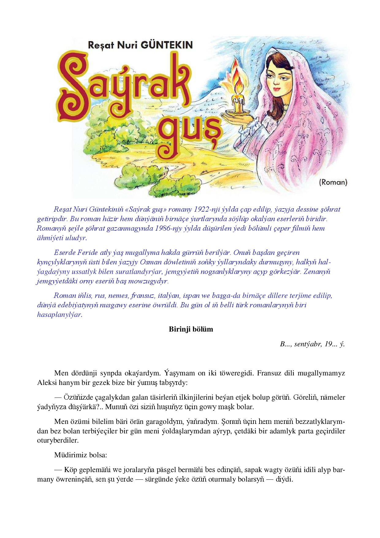 Reşat Nuri Güntekin~Saýrak Guşy