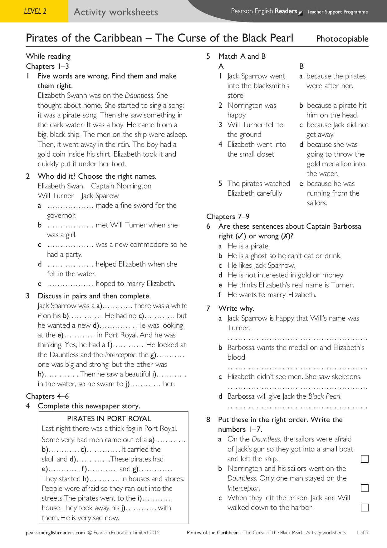 ACTIVITY WORKSHEETS