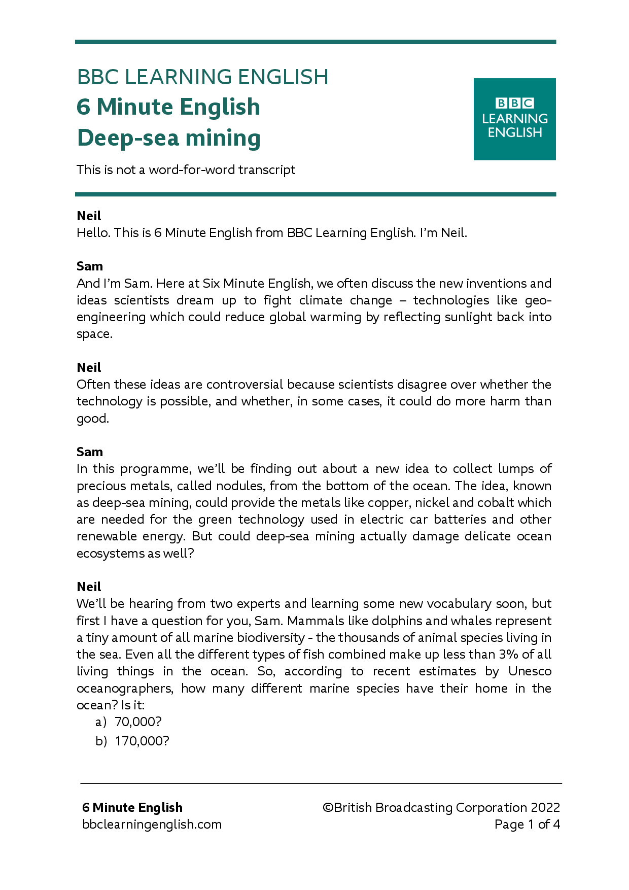 DEEP SEA MINING