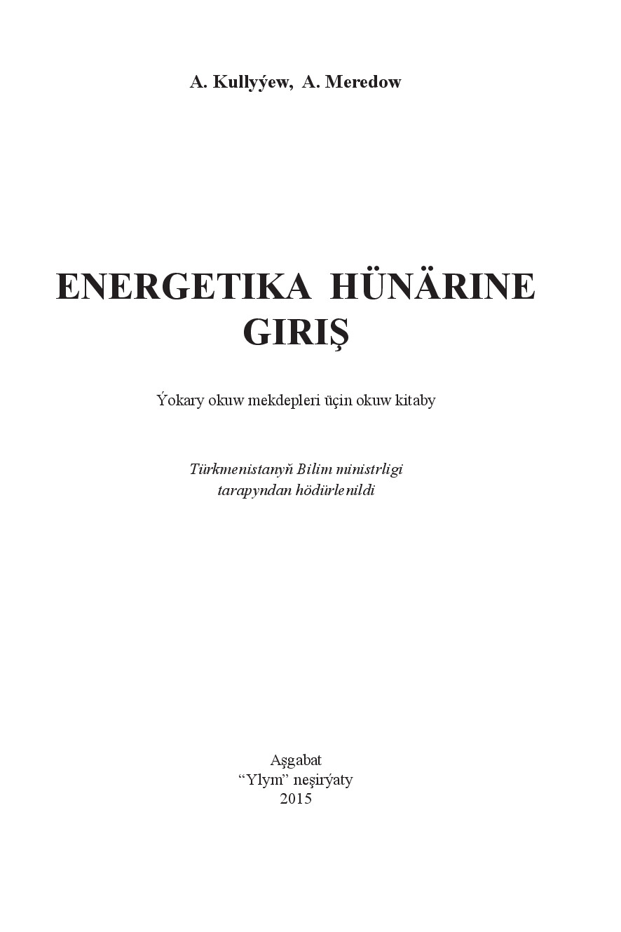 ENERGETIKA HÜNÄRINE GIRIŞ