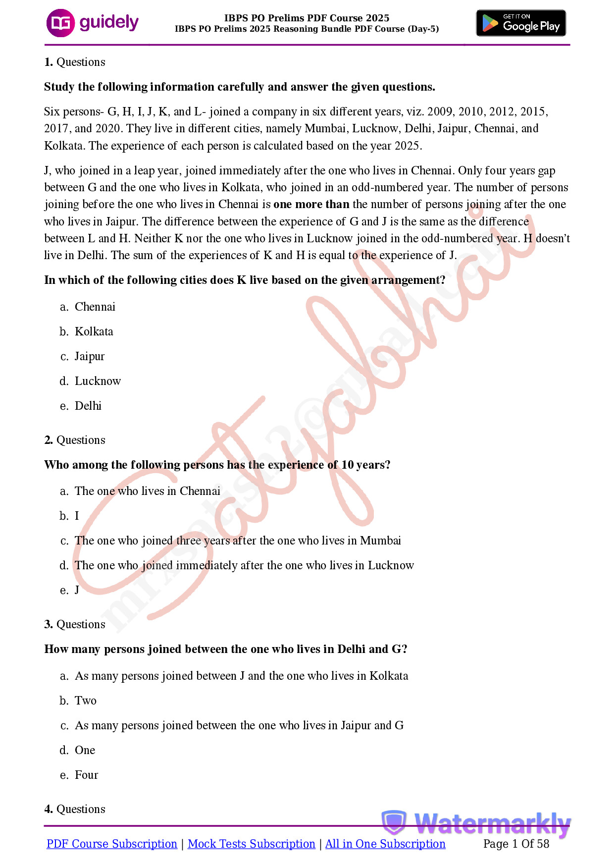 IBPS PO PRE 2025 DAY 5