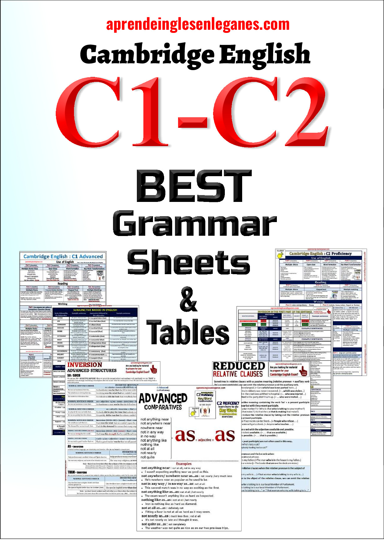 C1 C2 BEST GRAMMAR SHEETS TABLES