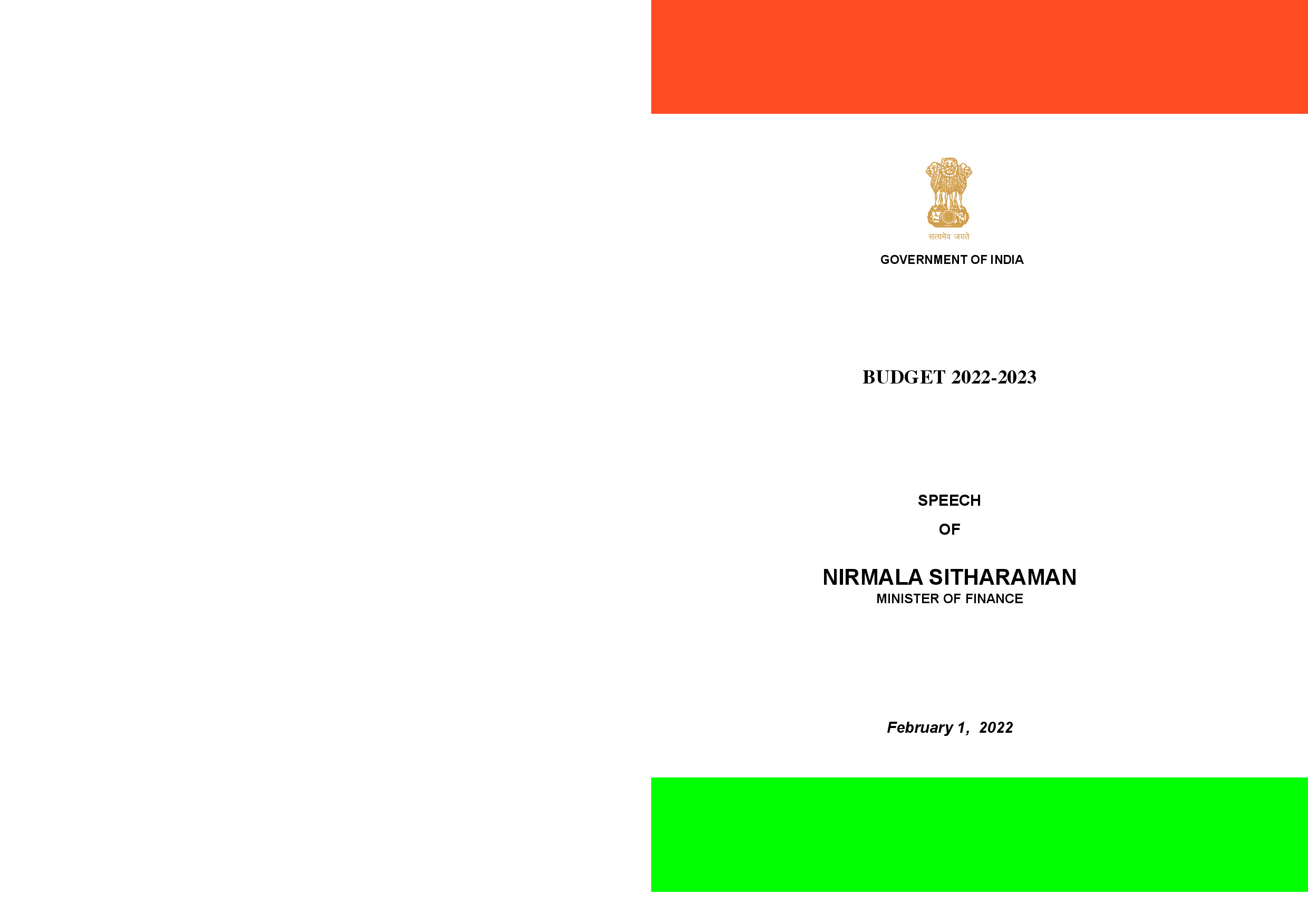 BUDGET 2022 2023 SPEECH