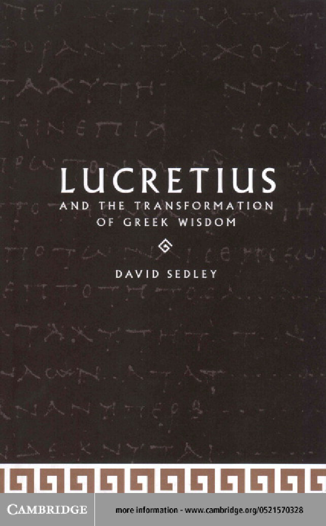 LUCRETIUS AND THE TRANSFORMATION  DAVID SEDLEY