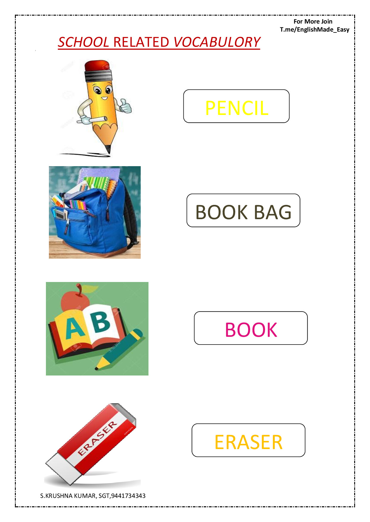 SCHOOL RELATED WORDS