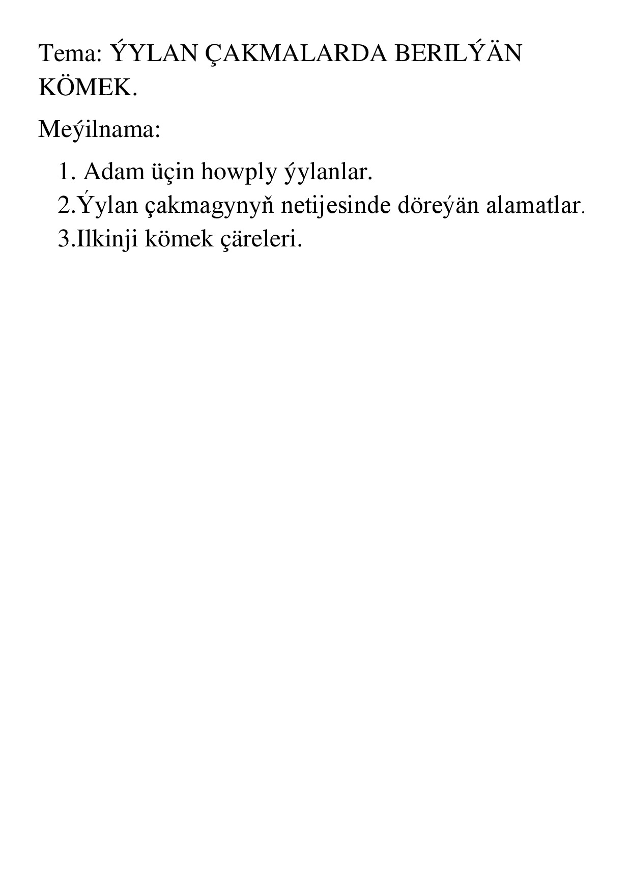 REFERAT ÝYLAN ÇAKMAGY