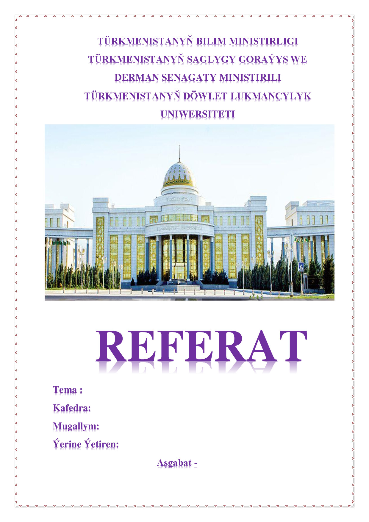 MUHAMMET GAÝMAZ REFERAT