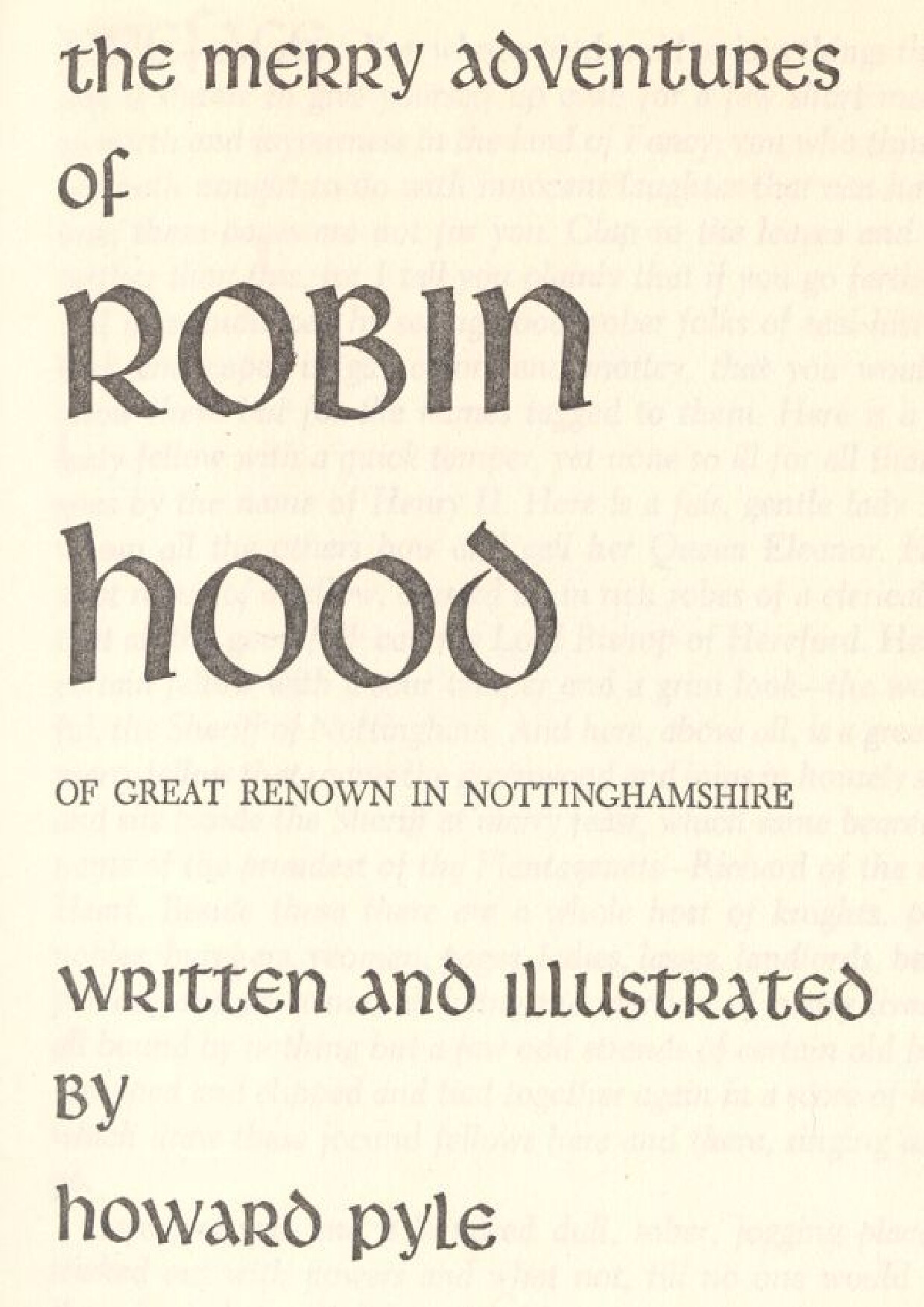 THE MERRY ADVENTURES OF ROBIN HOOD   HOWARD PYLE