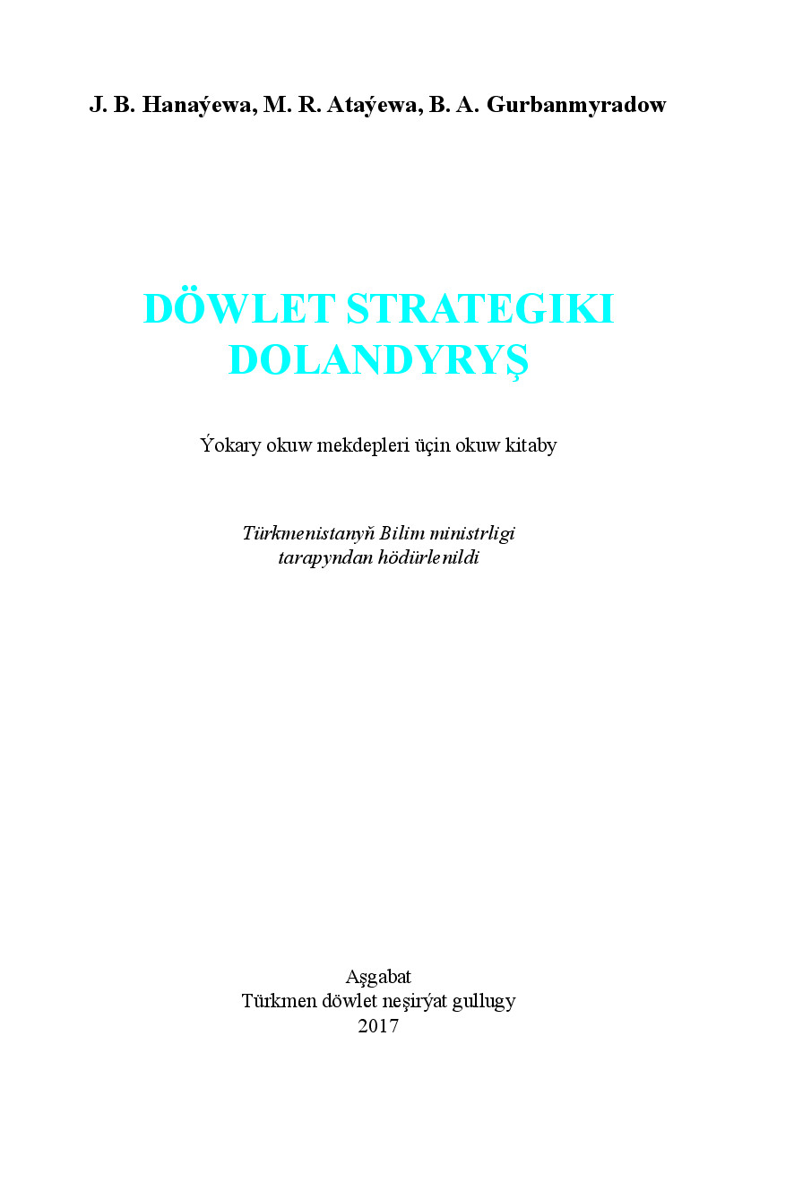 DÖWLET STRATEGIKI DOLANDYRYŞ