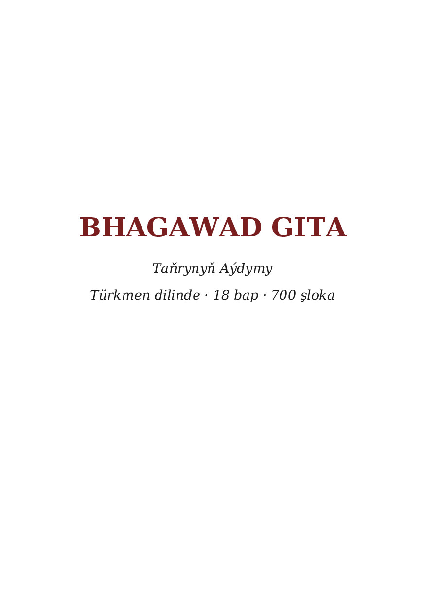 BHAGAWAD GITA TURKMENCE