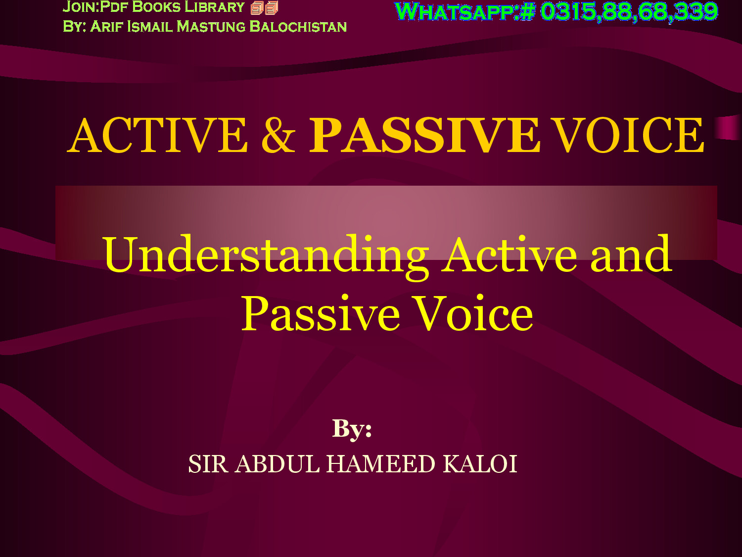 ACTIVE & PASSIVE