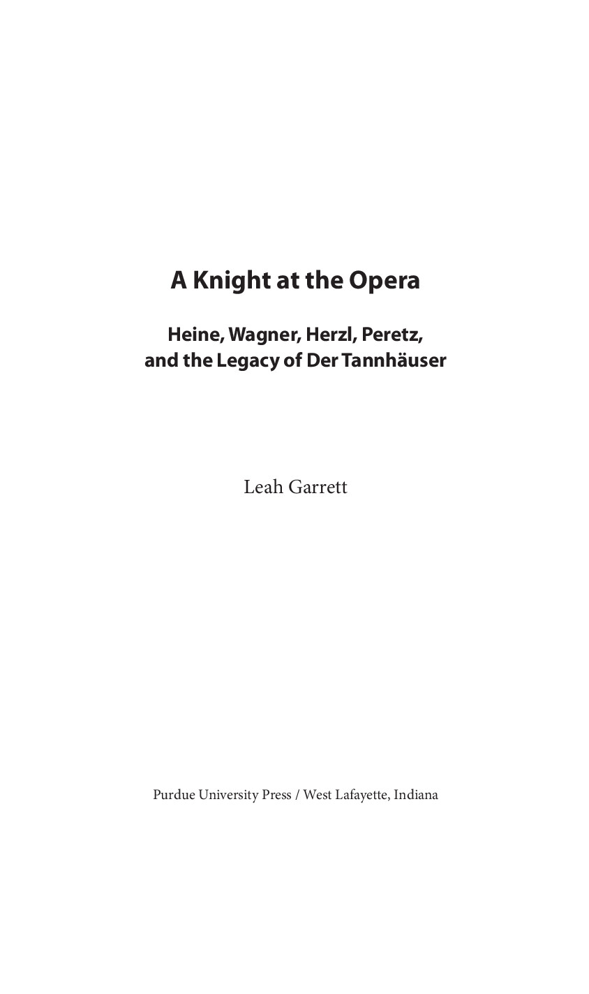 PEREC ICCHOK LEIB A KNIGHT AT THE OPERA HEINE WAGNER 2012