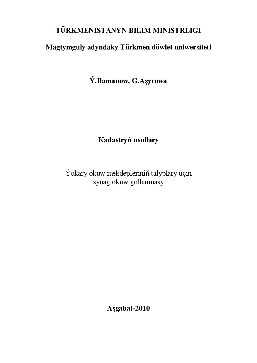 KADASTRYŇ USULLARY