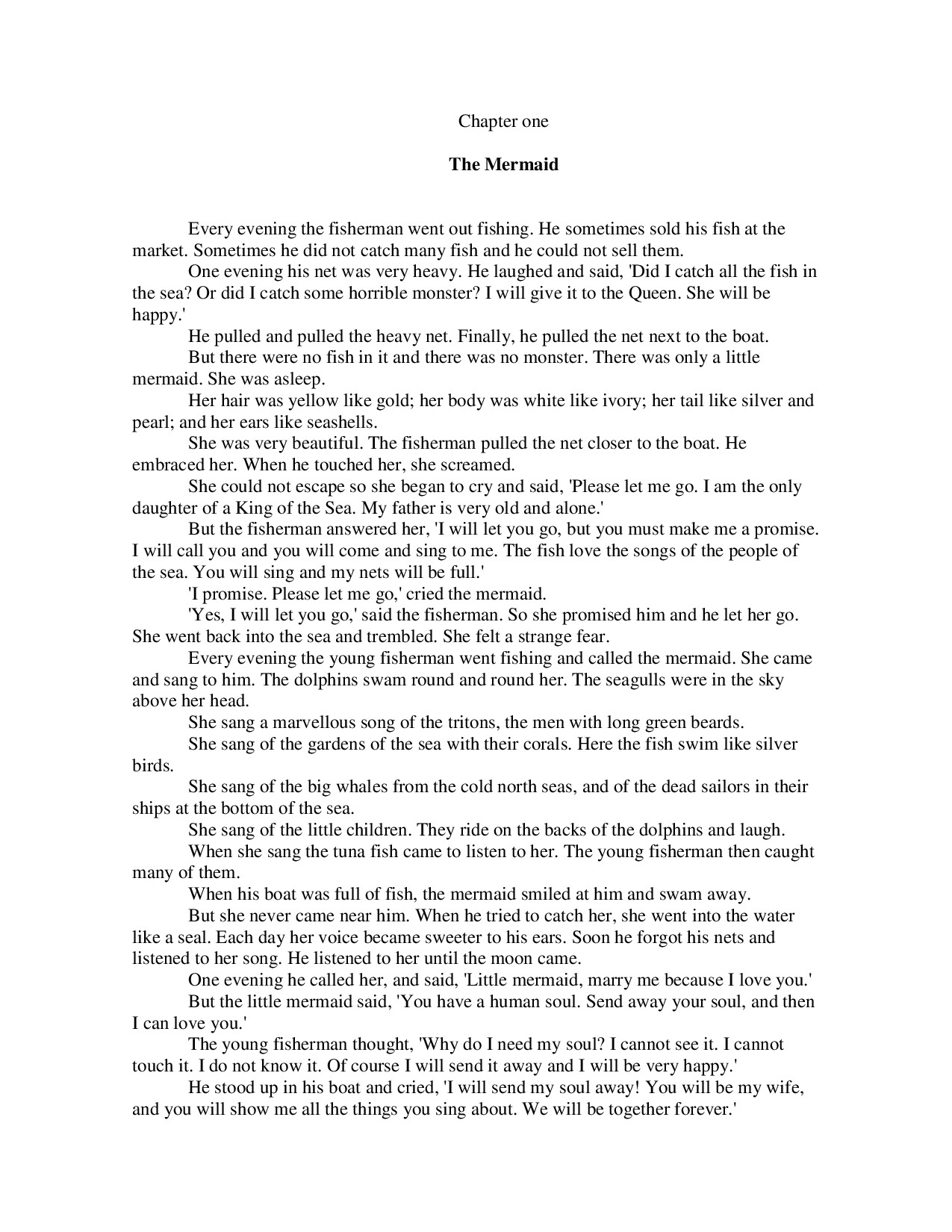 THE FISHERMAN AND HIS SOUL BOOKS PDF FOR ELEMENTARY LEVELS