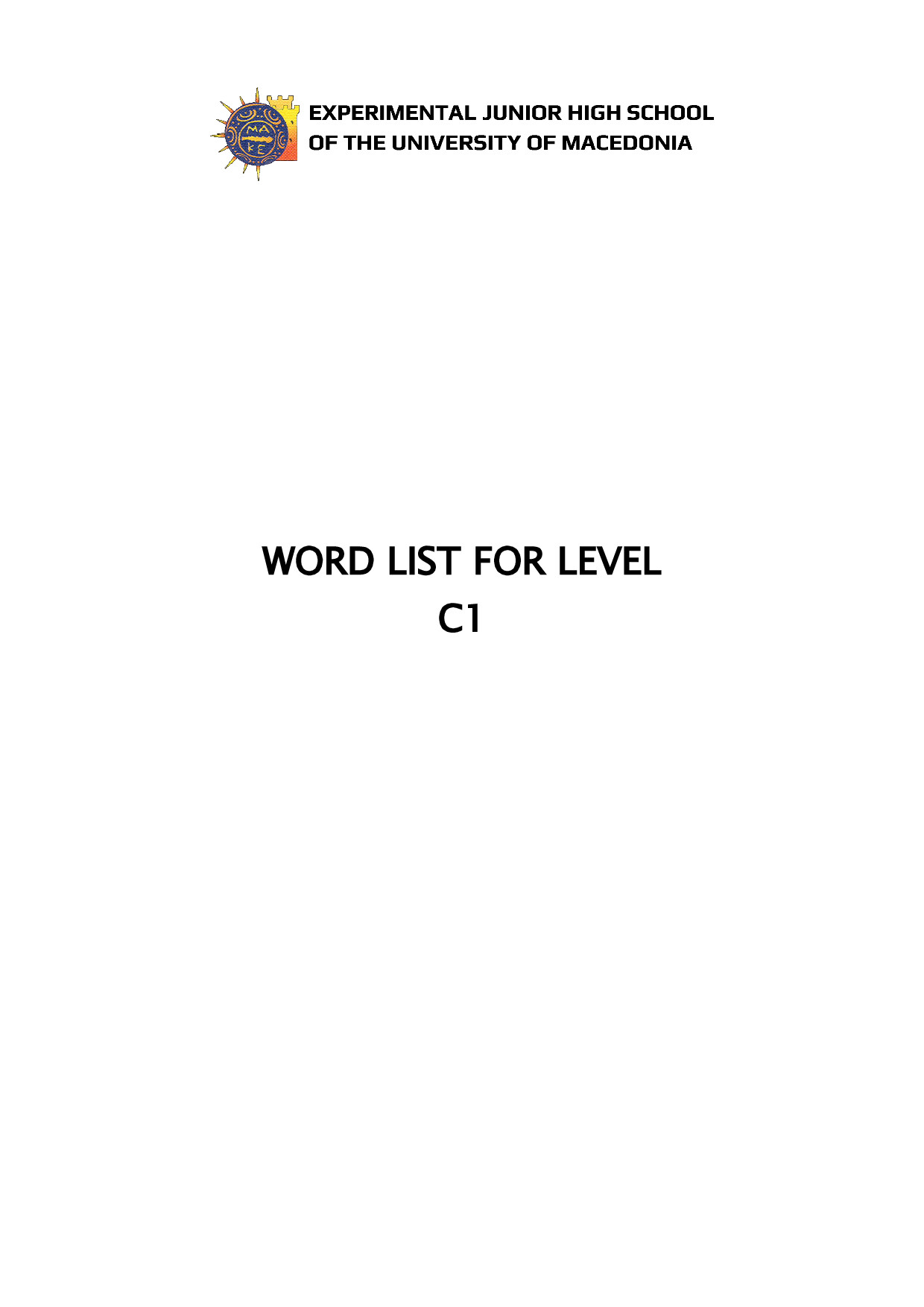 LEVEL C1 WORD LIST