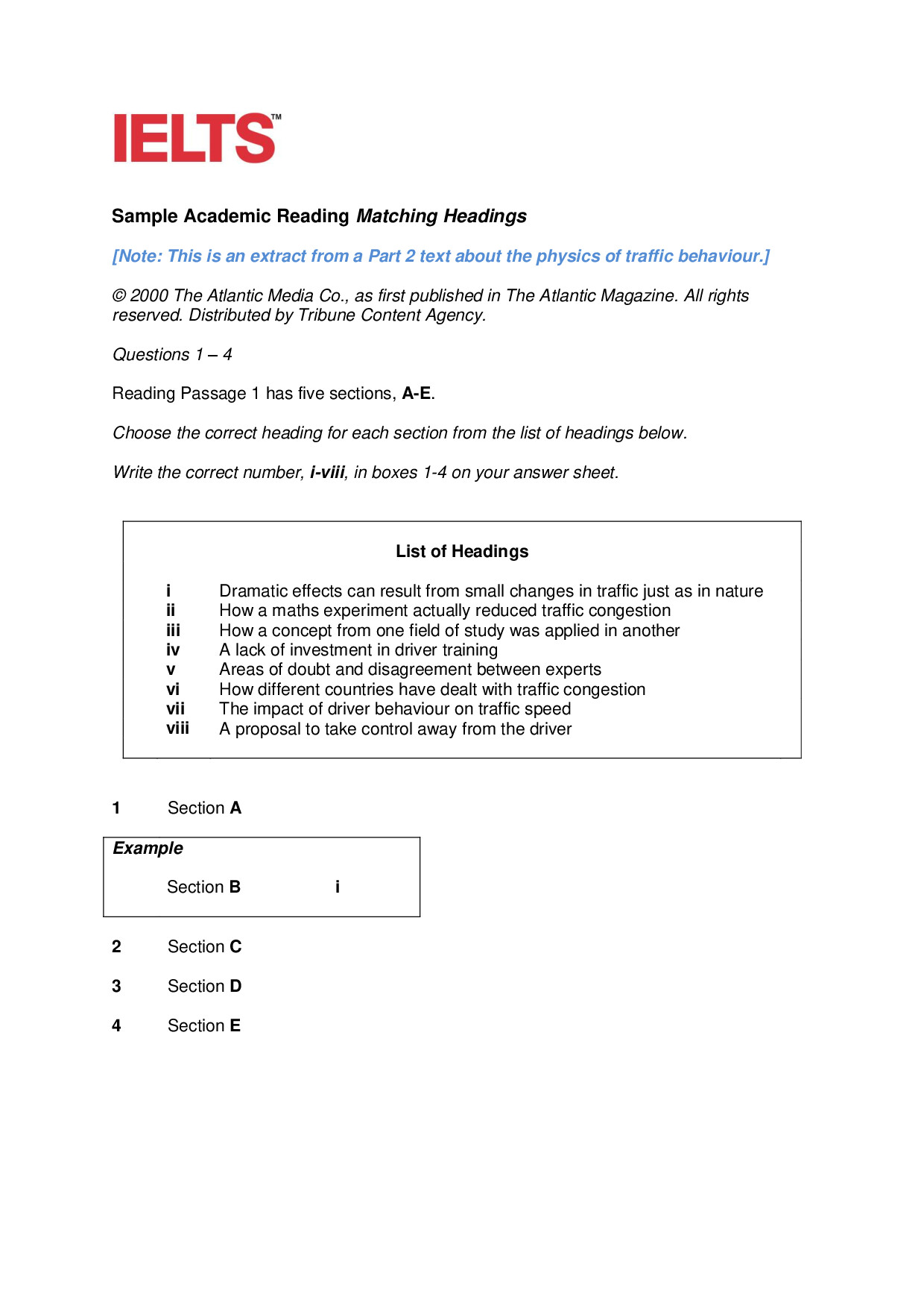 MATCHING HEADINGS
