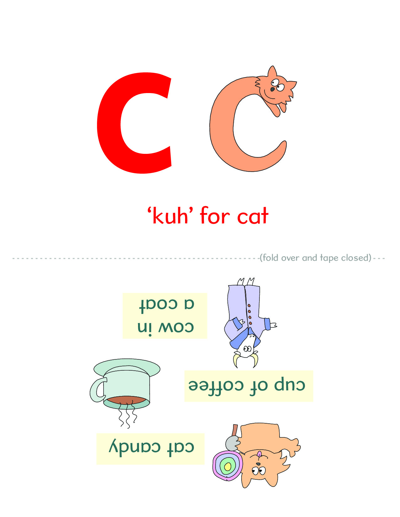 BOOK 1 ALPHABET PAGES TO FOLD FOR FLASH CARDS