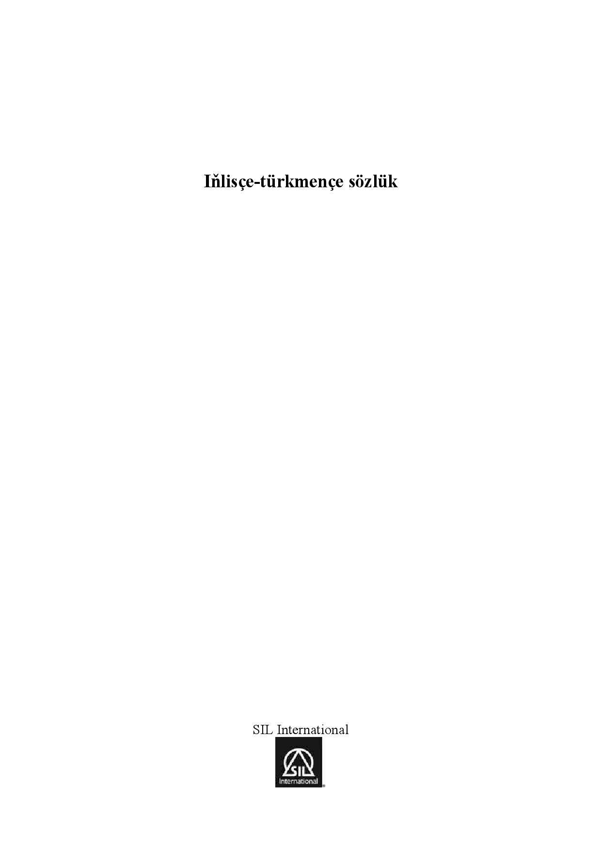 IŇLISÇE–TÜRKMENÇE SÖZLÜK