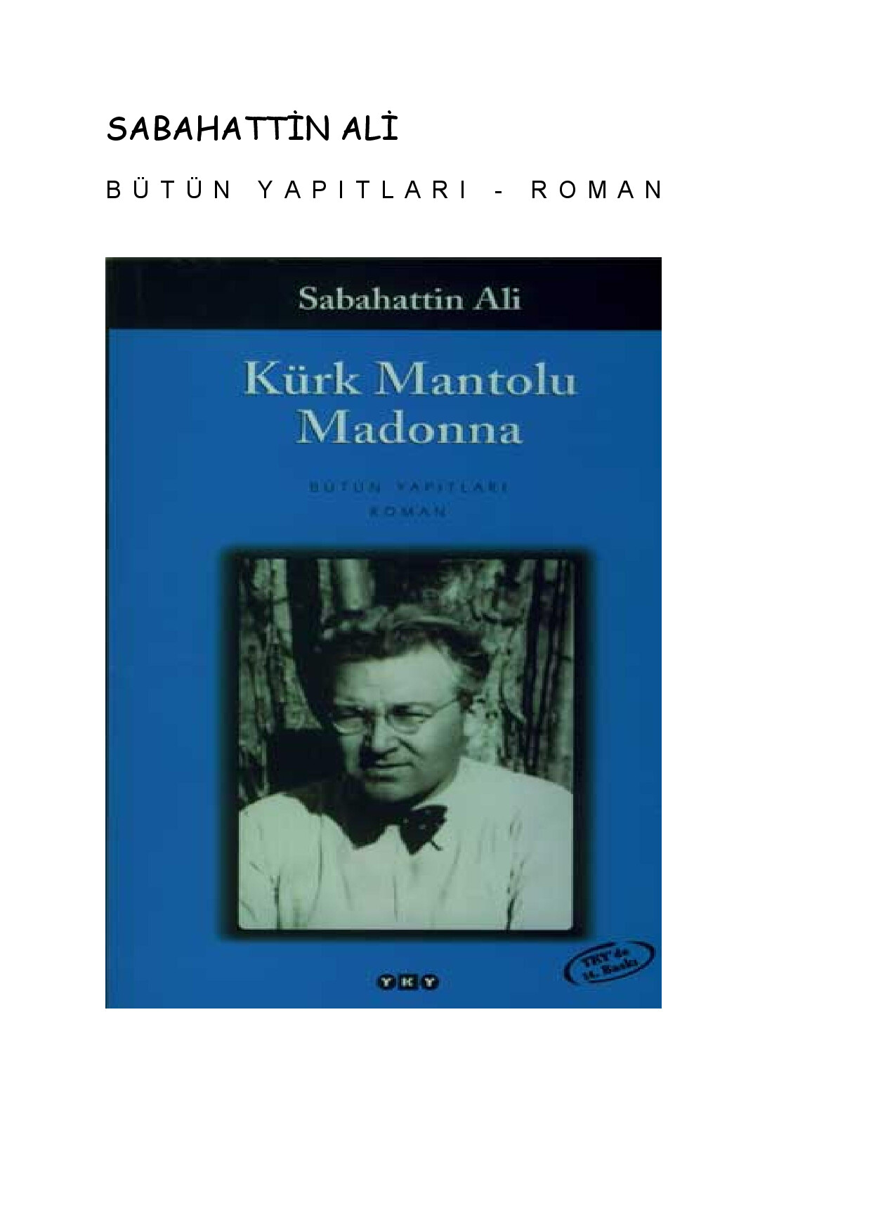 SABAHATTIN ALI   KÜRK MANTOLU MADONNA (1)