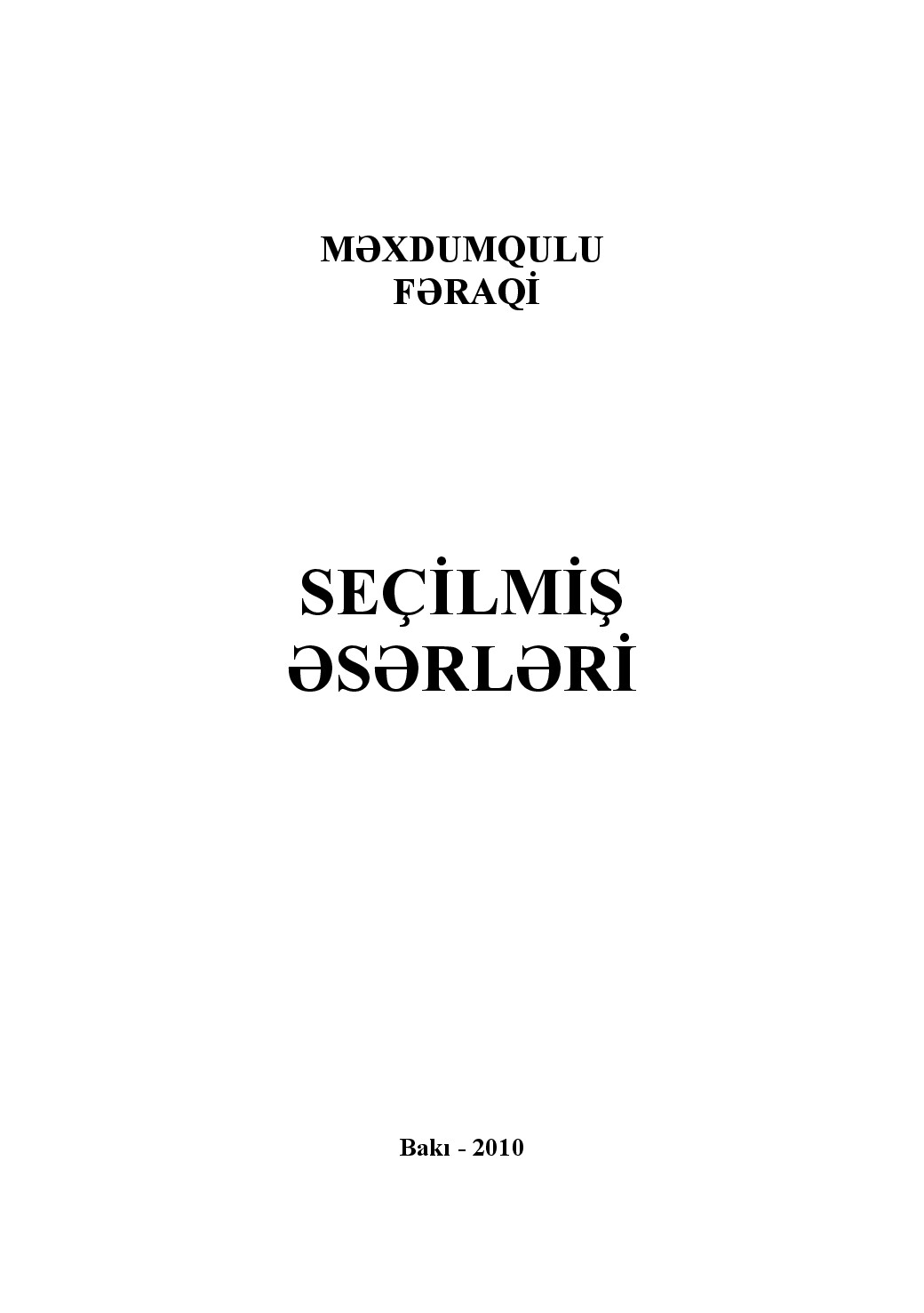 MAGTYMGULY GOŞGULAR (AZERBEÝJAN DILINDE)