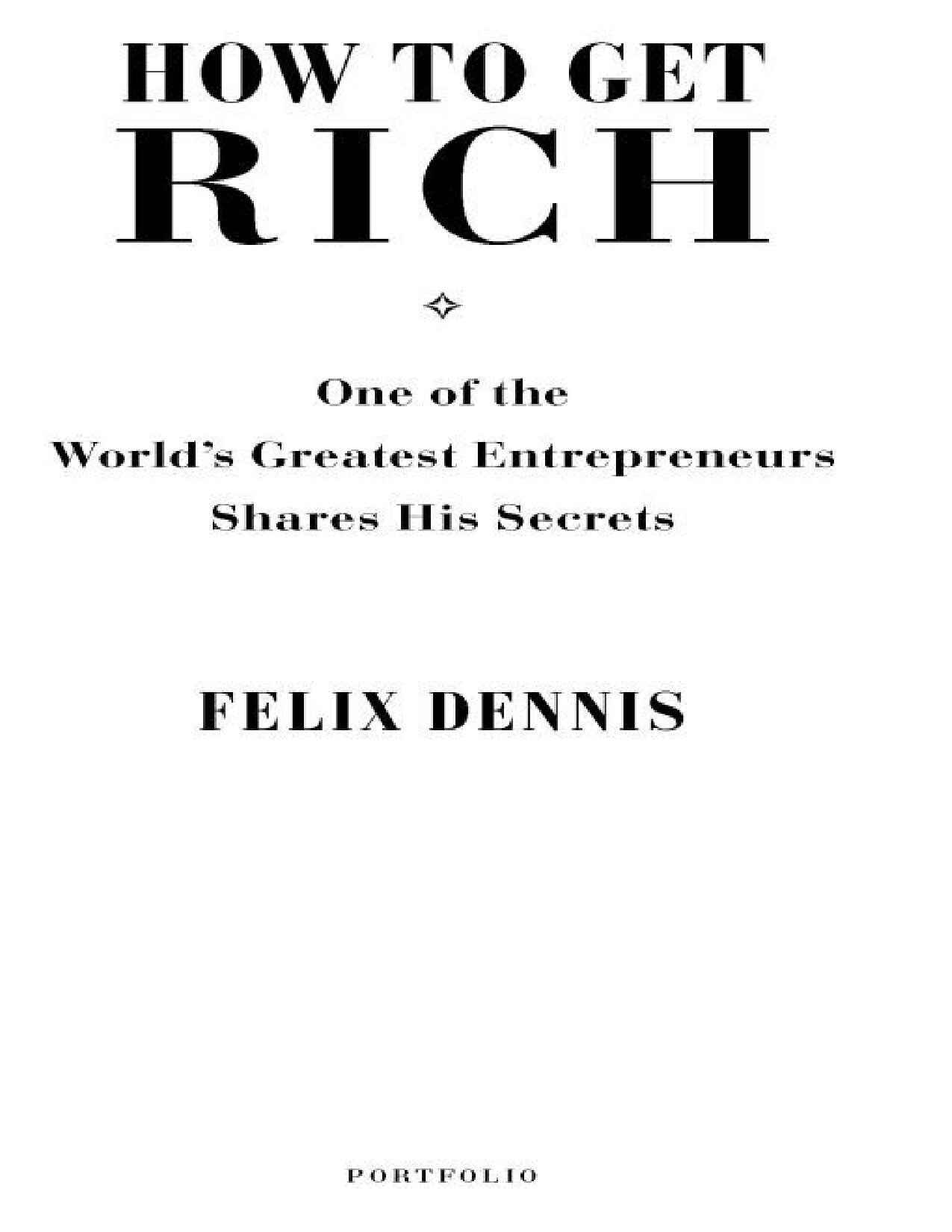 HOW TO GET RICH