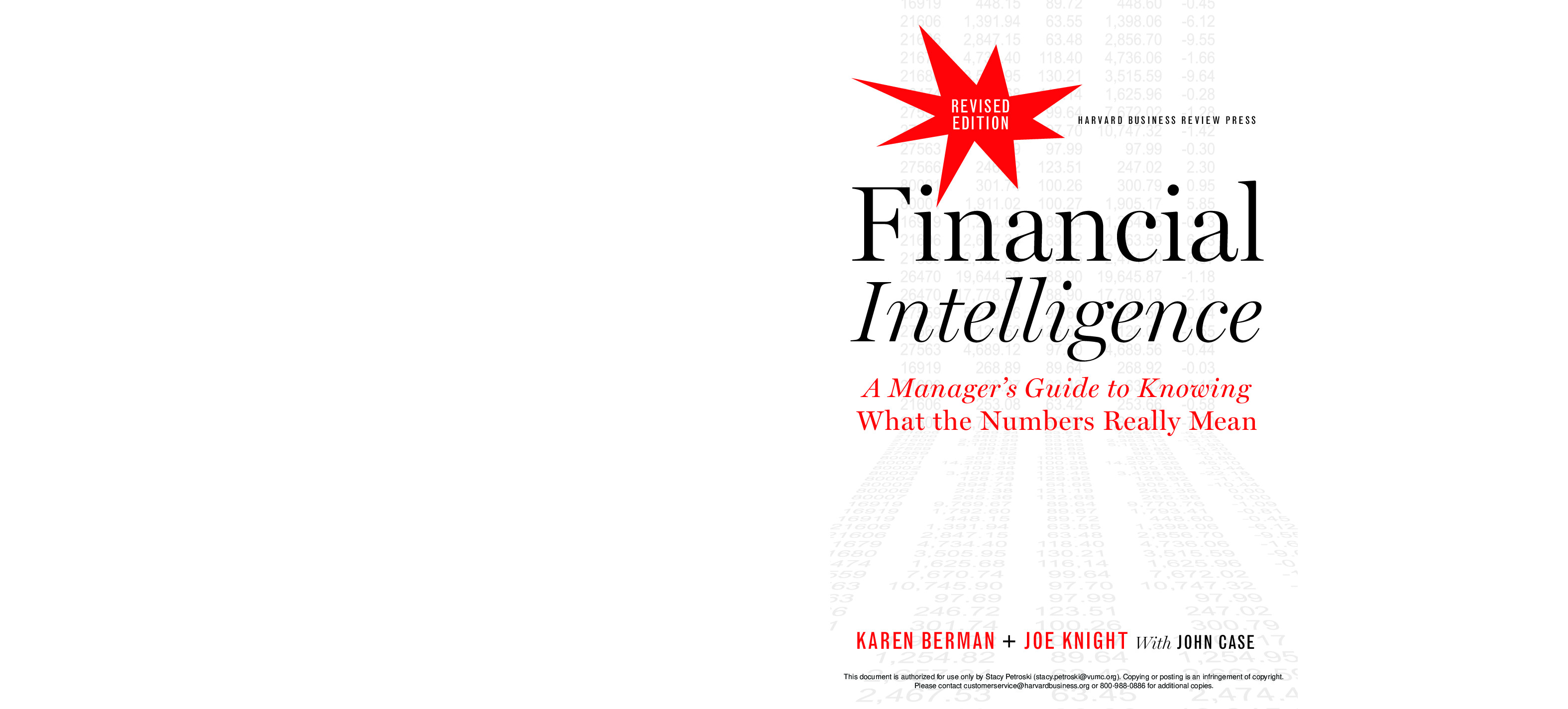 FINANCIAL INTELLIGENCE