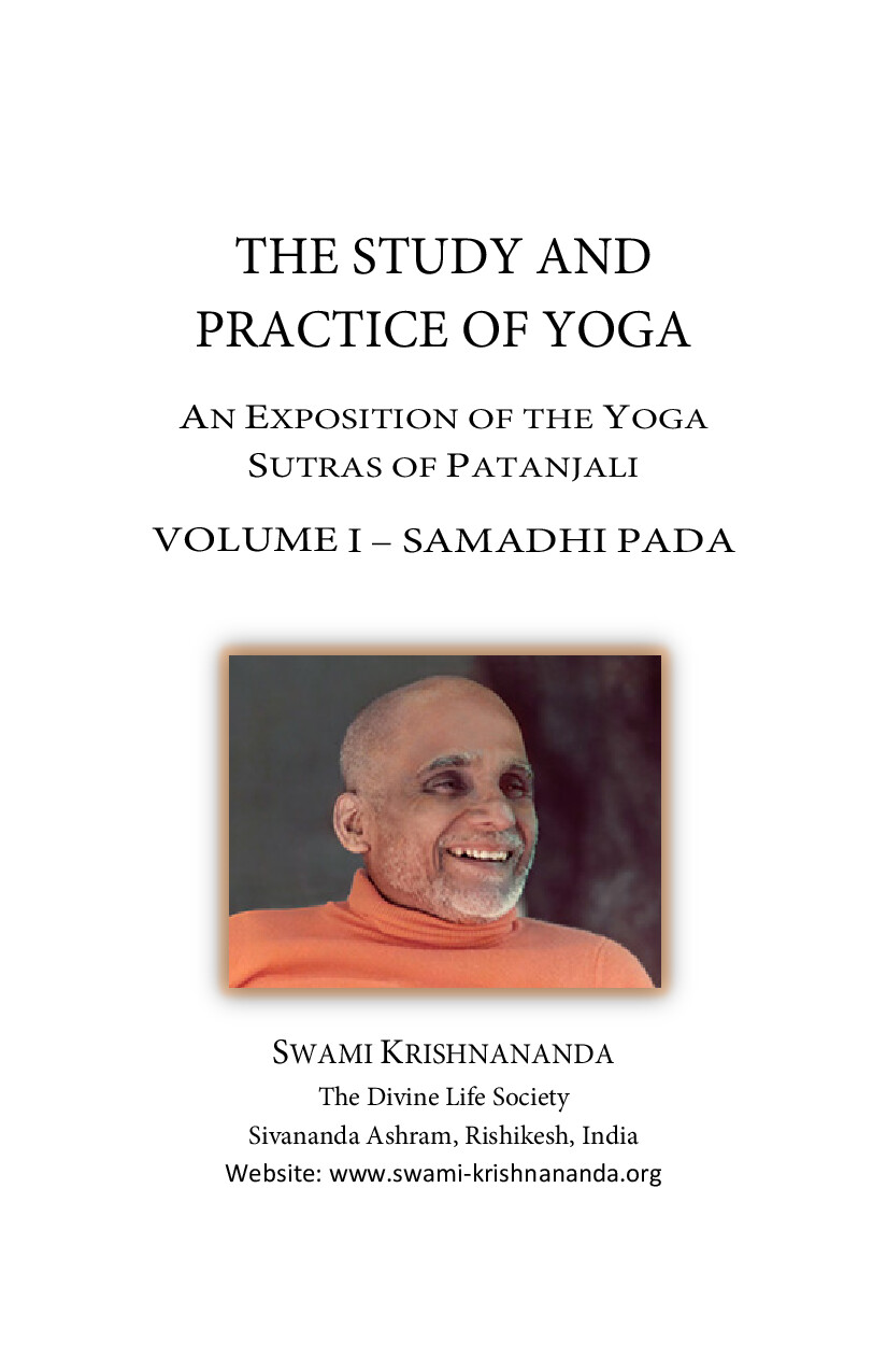 STUDY AND PRACTICE OF YOGA VOLUME I