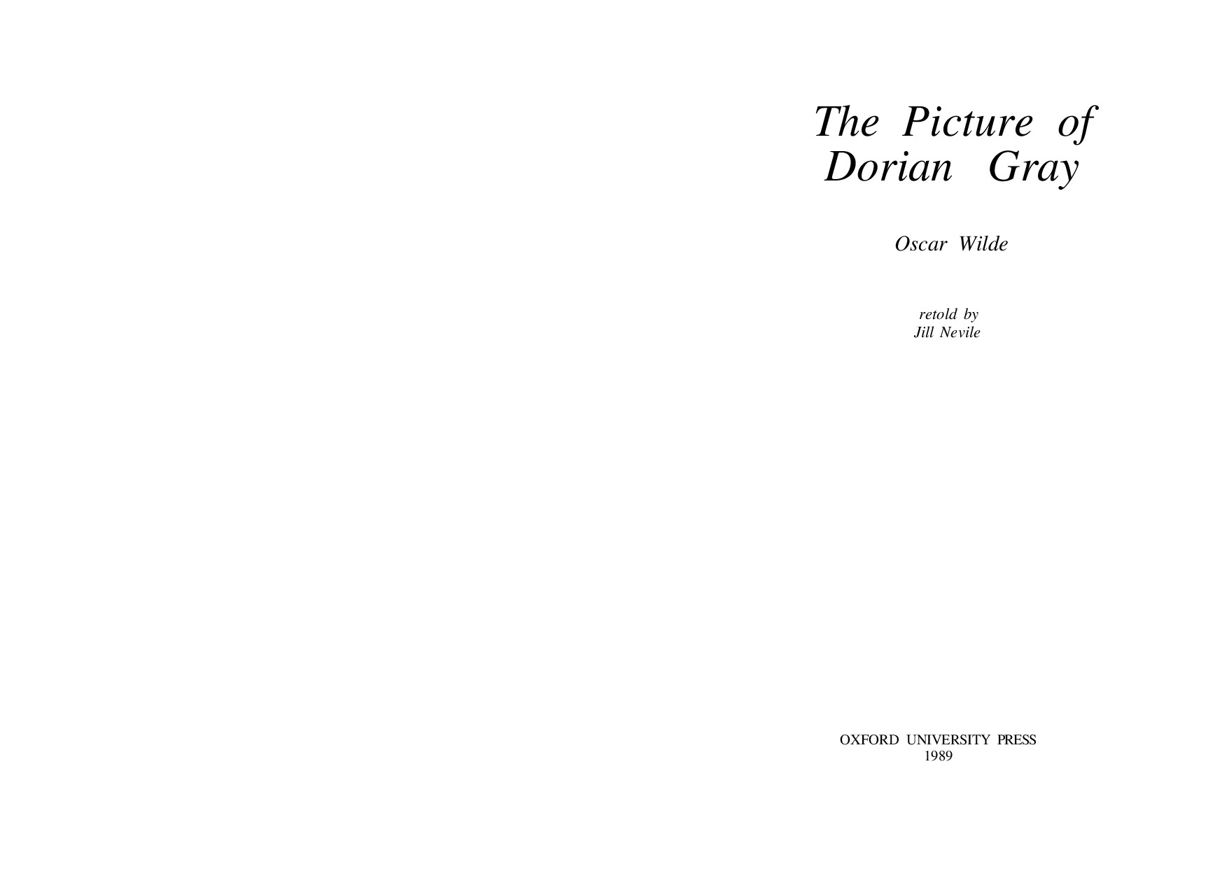The Picture Of Dorian Gray