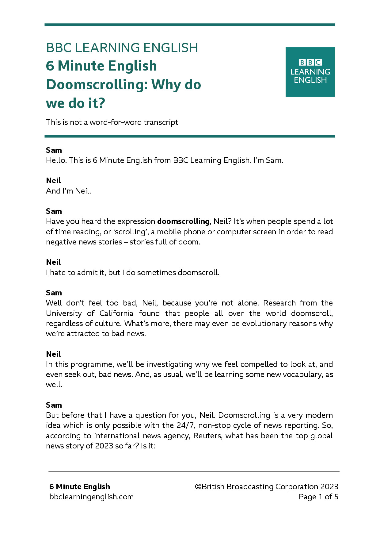 DOOMSCROLLING WHY DO WE DO IT